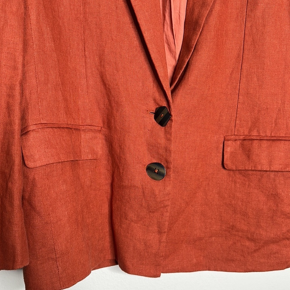 FARM Rio Rust Orange Linen Blazer - Picture 4 of 12